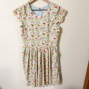 Matilda Jane Womens Floral Fit and Flare Dress Size 6 Pockets Summer